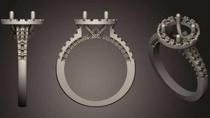 نموذج ثلاثي الأبعاد لآلة CNC خواتم مجوهرات جولة متعددة جوهرة الدائري