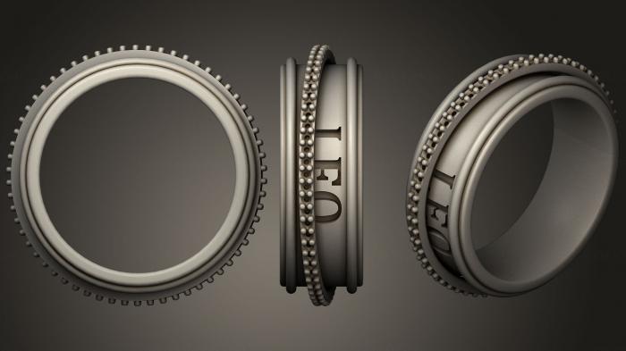 نموذج ثلاثي الأبعاد لآلة CNC خواتم مجوهرات خاتم الزواج مع برج الأسد