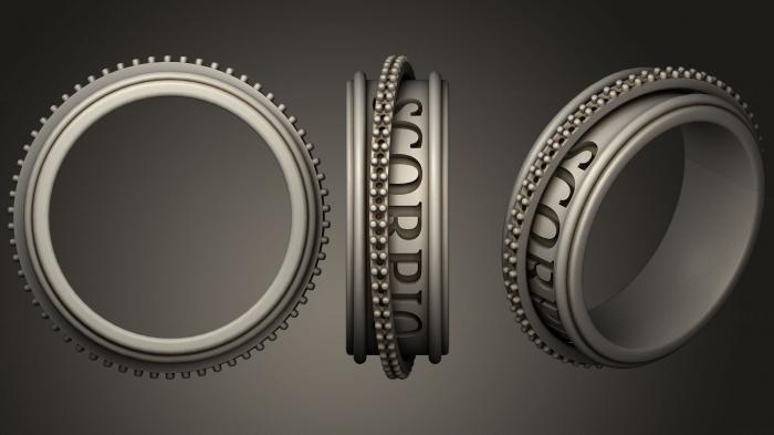 نموذج ثلاثي الأبعاد لآلة CNC خواتم مجوهرات خاتم الزواج مع برج العقرب