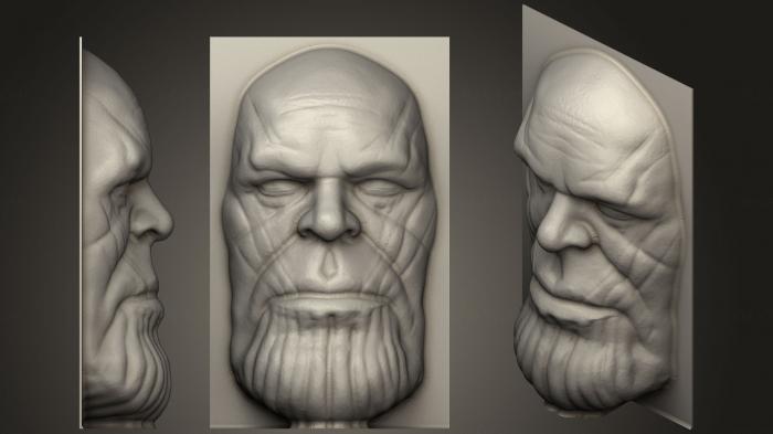 نموذج ثلاثي الأبعاد لآلة CNC قناع Thanos 3D Lithophane بعد الرأس