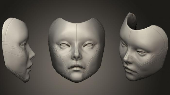Mask (MS_0309) 3D model for CNC machine