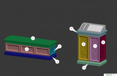 نموذج ثلاثي الأبعاد لآلة CNC أثاث الكنيسة 