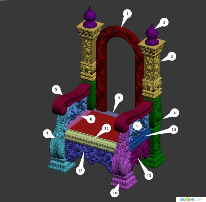 نموذج ثلاثي الأبعاد لآلة CNC أثاث الكنيسة 