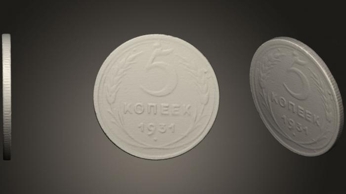Coins (MN_0027) 3D model for CNC machine