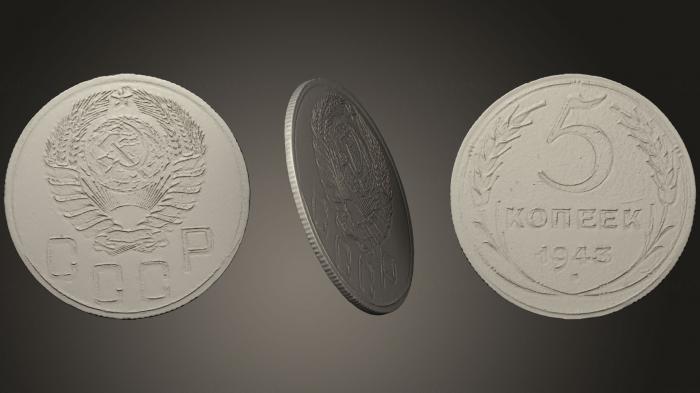Coins (MN_0120) 3D model for CNC machine