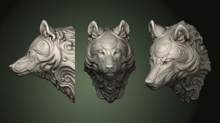 Masks and muzzles of animals (MSKJ_0376) 3D model for CNC machine