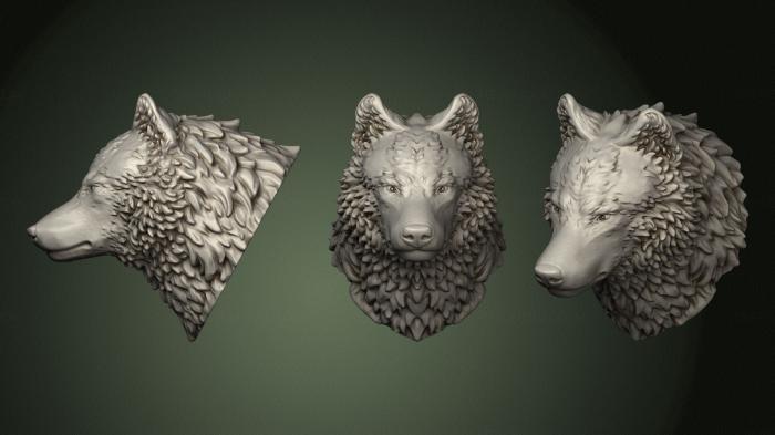 Masks and muzzles of animals (MSKJ_0386) 3D model for CNC machine