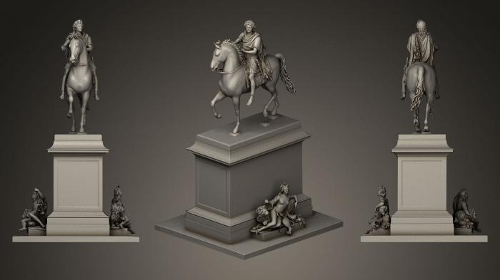 نموذج ثلاثي الأبعاد لآلة CNC نصب تمثال للفروسية لويس الرابع عشر ليون فرنسا