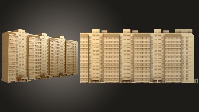 نموذج ثلاثي الأبعاد لآلة CNC لوحة مبنى متعدد الطوابق