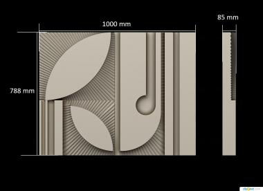 Art panel (PD_0596) 3D model for CNC machine