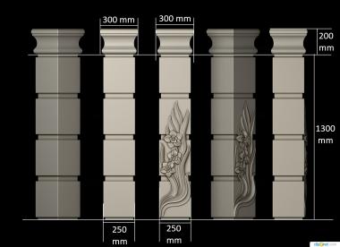 Pilasters (PL_0191) 3D model for CNC machine