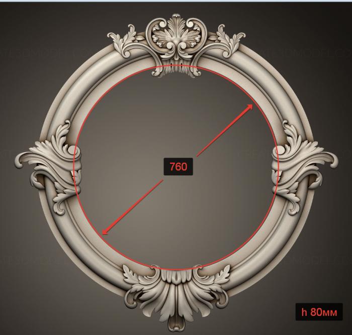 Round frame (RK_0777) 3D model for CNC machine