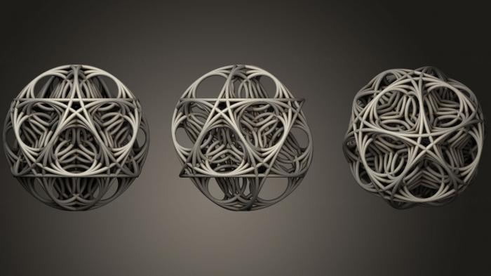 نموذج ثلاثي الأبعاد لآلة CNC الأشكال الهندسية أنثى Berendhedron معا