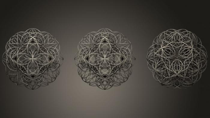 نموذج ثلاثي الأبعاد لآلة CNC الأشكال الهندسية Mind Universe Radiation 4d Cymatics 6d Solid 2