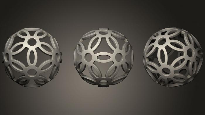 نموذج ثلاثي الأبعاد لآلة CNC الأشكال الهندسية كرة مجردة متناظرة