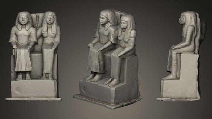 نموذج ثلاثي الأبعاد لآلة CNC التماثيل والنقوش المصرية مسؤول وزوجته