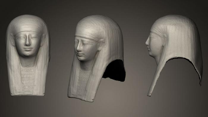 نموذج ثلاثي الأبعاد لآلة CNC التماثيل والنقوش المصرية مقارنة بين قناع المومياء اس