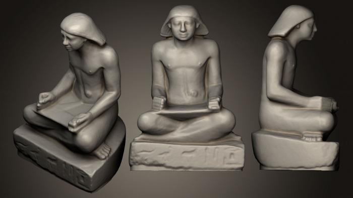 نموذج ثلاثي الأبعاد لآلة CNC التماثيل والنقوش المصرية يمثل بابيف كاتبًا