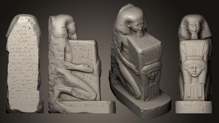 نموذج ثلاثي الأبعاد لآلة CNC التماثيل والنقوش المصرية تمثال راكع لسنموت