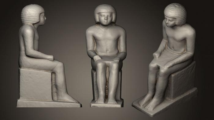 نموذج ثلاثي الأبعاد لآلة CNC التماثيل والنقوش المصرية تمثال جالس لنيشبسنسوت