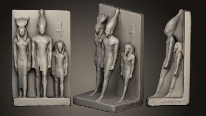 نموذج ثلاثي الأبعاد لآلة CNC التماثيل والنقوش المصرية تمثال ثلاثي للملك منقرع