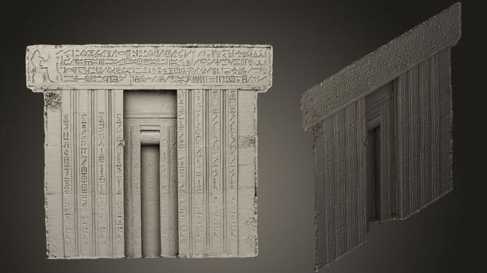نموذج ثلاثي الأبعاد لآلة CNC التماثيل والنقوش المصرية باب كاذب بتاحشبس