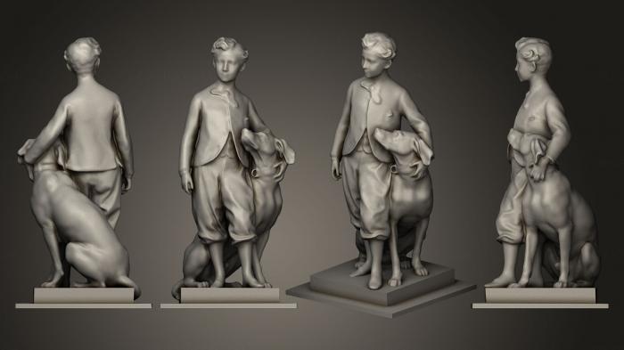 نموذج ثلاثي الأبعاد لآلة CNC تماثيل الناس Le prince im Imperial et son chien nero