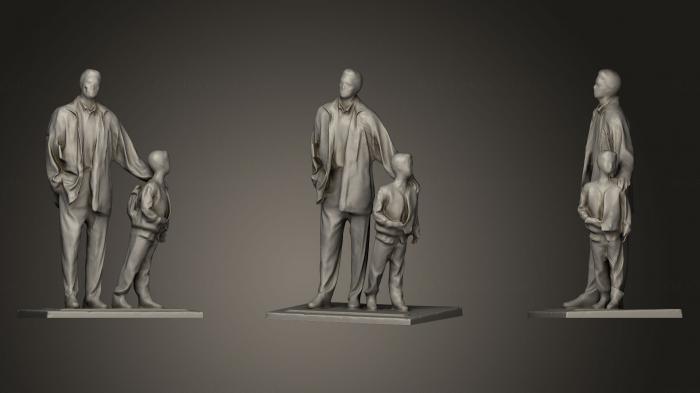 نموذج ثلاثي الأبعاد لآلة CNC تماثيل الناس Padre e hijo viendo la Catedral de Len