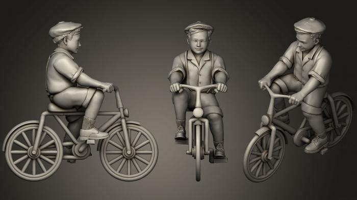 نموذج ثلاثي الأبعاد لآلة CNC تماثيل الناس الأطفال على الدراجات
