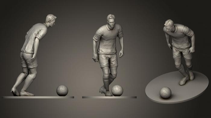 نموذج ثلاثي الأبعاد لآلة CNC تماثيل الناس يستعد لاعب كرة القدم لضربة القدم 04