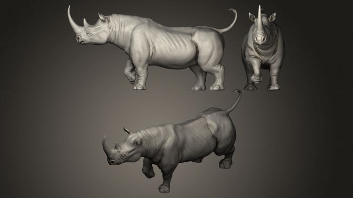 نموذج ثلاثي الأبعاد لآلة CNC التماثيل الحيوانية وحيد القرن مع ساق مرتفعة