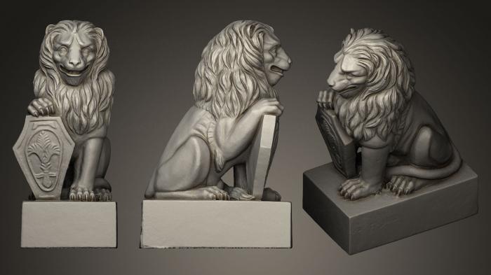 Figurines lions tigers sphinxes (STKL_0026) 3D model for CNC machine