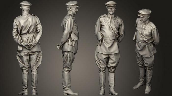 نموذج ثلاثي الأبعاد لآلة CNC التماثيل العسكرية رجل في زي ضابط