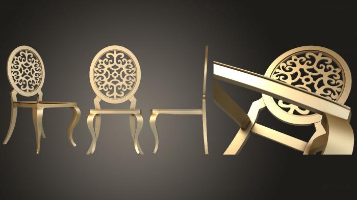 نموذج ثلاثي الأبعاد لآلة CNC كرسي كرسي منحوت