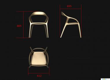 Chair (STUL_0166) 3D model for CNC machine